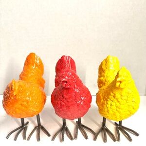 Retro Roosters Colorful Rooster/Hen Chickens Indoor/Outdoor Holiday Garden Decor